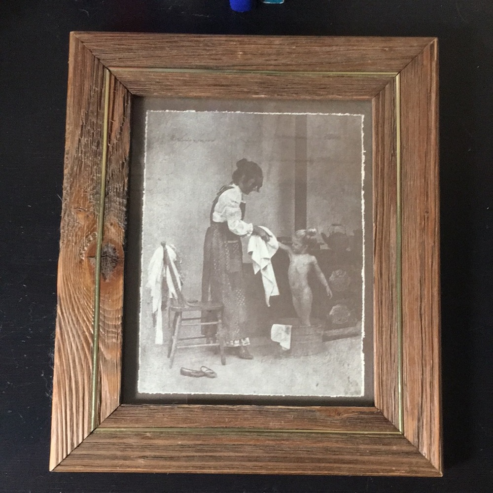 Picture with wooden frame